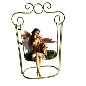 Fairy on a Swing Fantasy Garden Statue